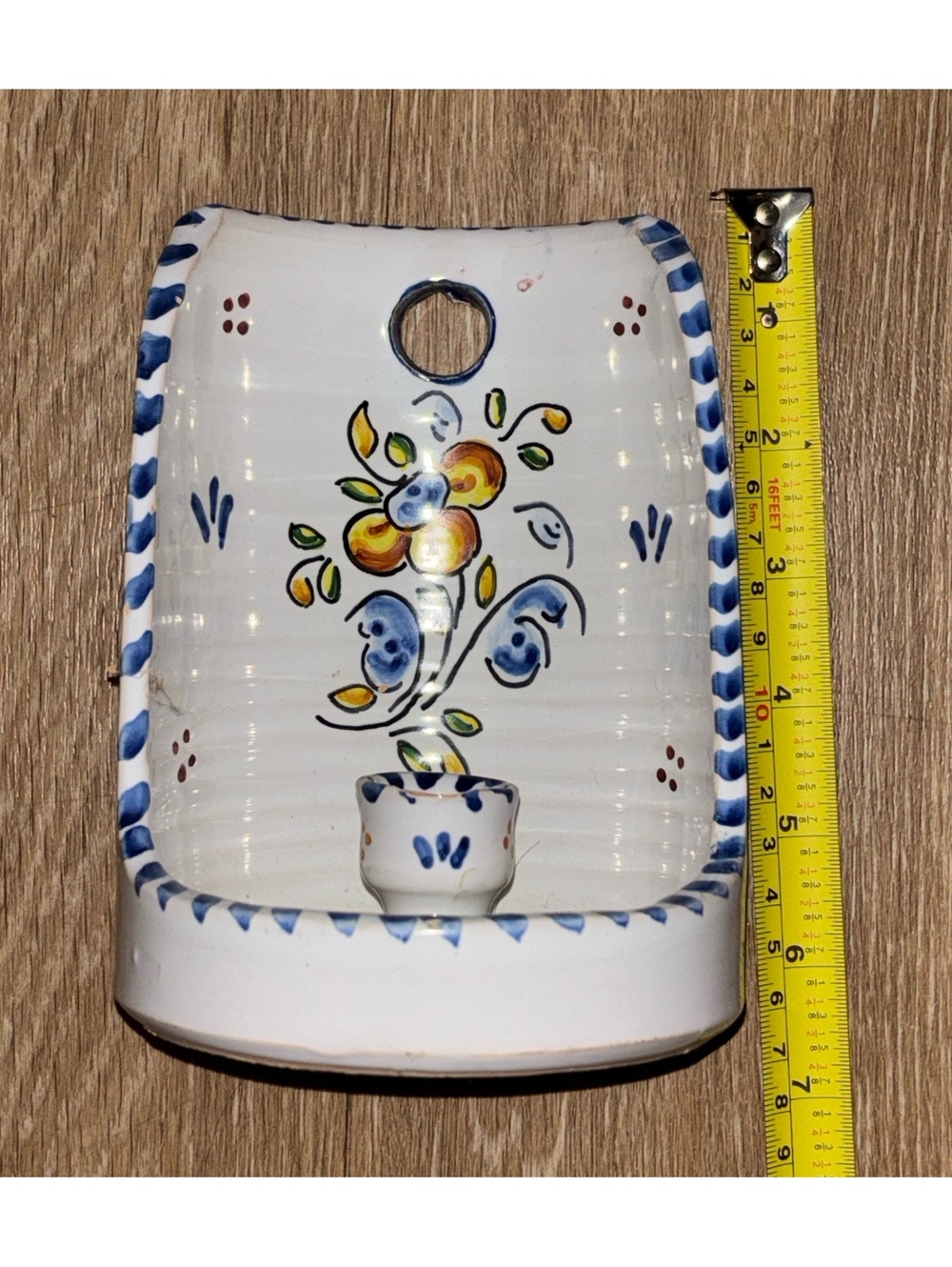 Vintage El Alfar Talavera Spain Wall Sconce d145